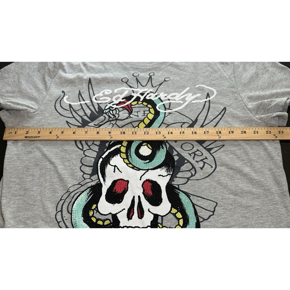 Ed Hardy Men’s Studded Graphic Print Shirt Size XL, New, Snake, Skull, New York - Picture 3 of 6